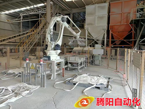 立柱機器人在建材行業風電專用灌漿料碼垛中的創新應用案例